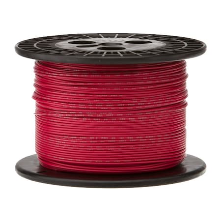 22 AWG Gauge Stranded Hook Up Wire, 1000 Ft Length, Red, 0.0254 Diameter, UL1015, 600 Volts